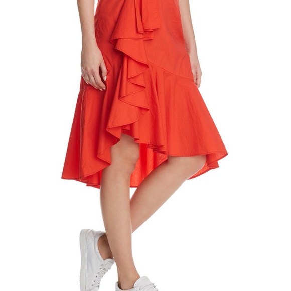 Joie Chesmu Ruffle Poplin Midi Skirt US4 - Picture 2 of 2